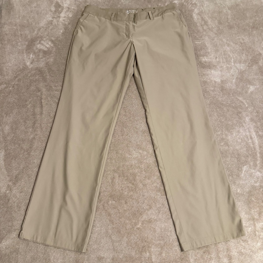 Nike Golf Dri-FIT Khaki Tan Straight Leg Performance Pants Womens 12